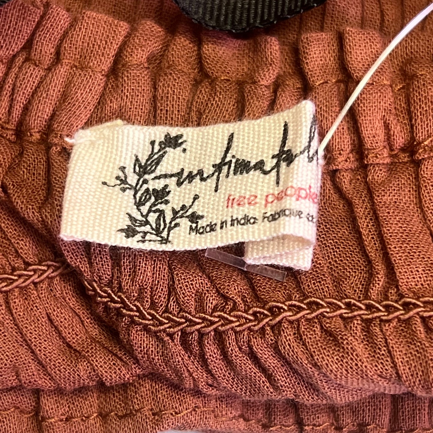 FREE PEOPLE Linen Textile Sweet On Your Crop Women's Sz S Maple Syrup 96849898