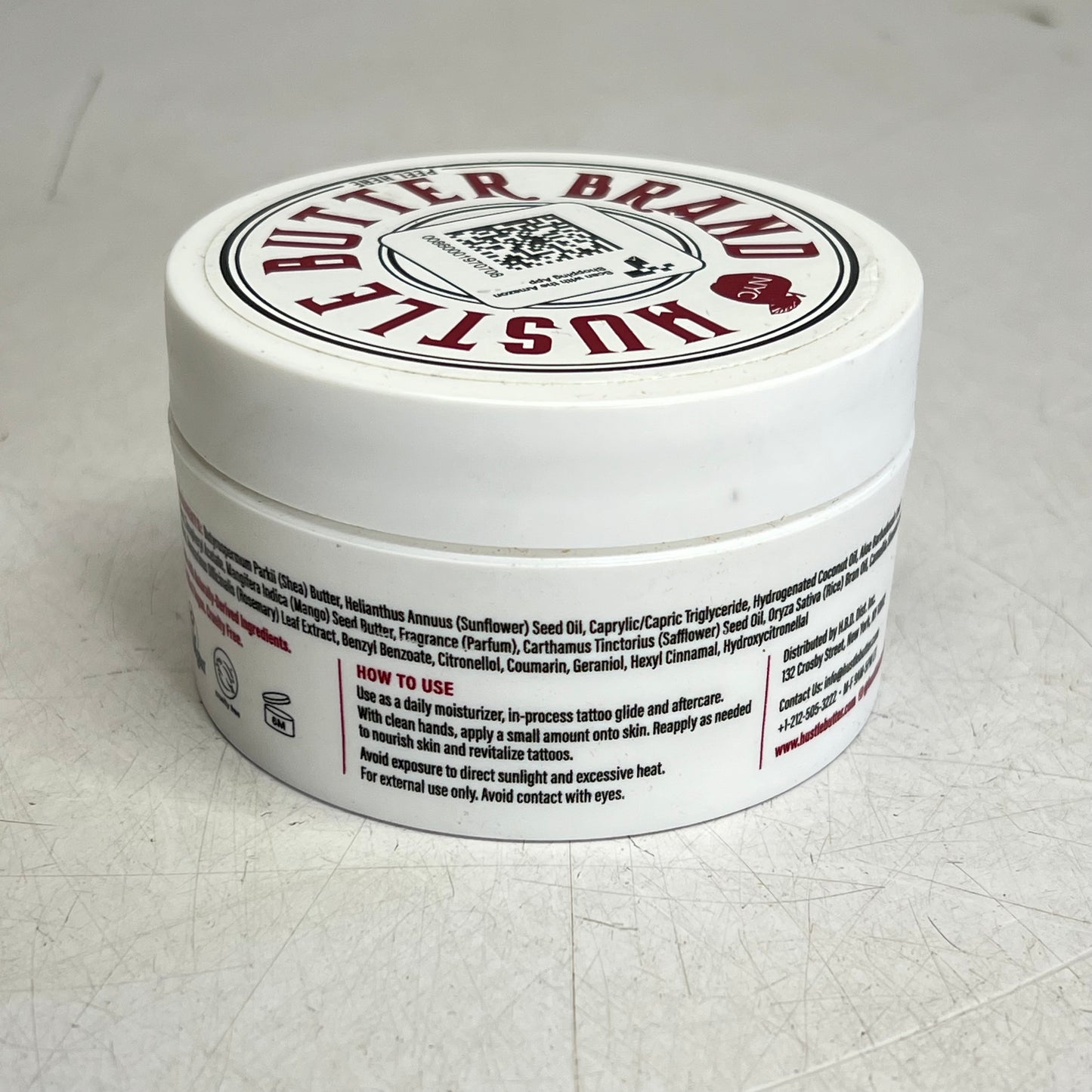 HUSTLE BUTTER  Deluxe Tattoo Balm for New & Existing Tattoos 5 fl oz White