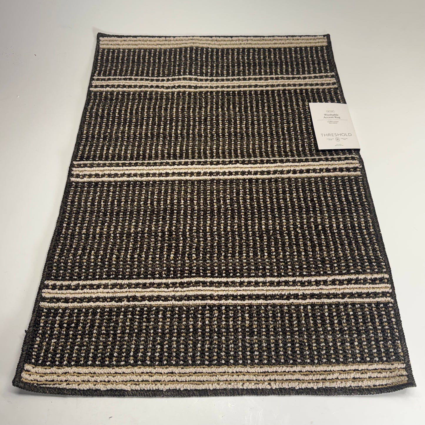 THRESHOLD Threshold Target Area Rug Mat-Jasper Black/Charcoal Sz 24" x 36"