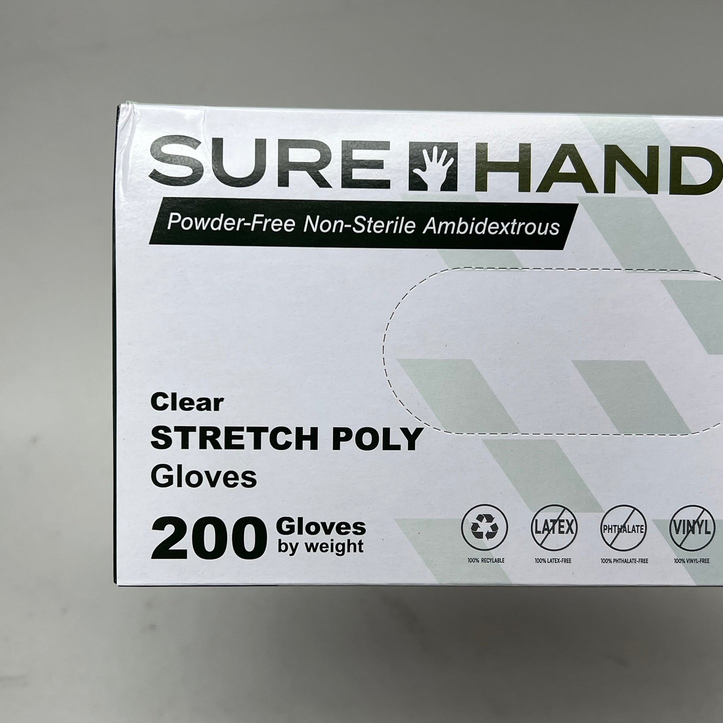 ZA@ SUREHAND (10 PACK) Powder Free Ambidextrous Stretch Poly Gloves Sz XL Clear (As-Is)