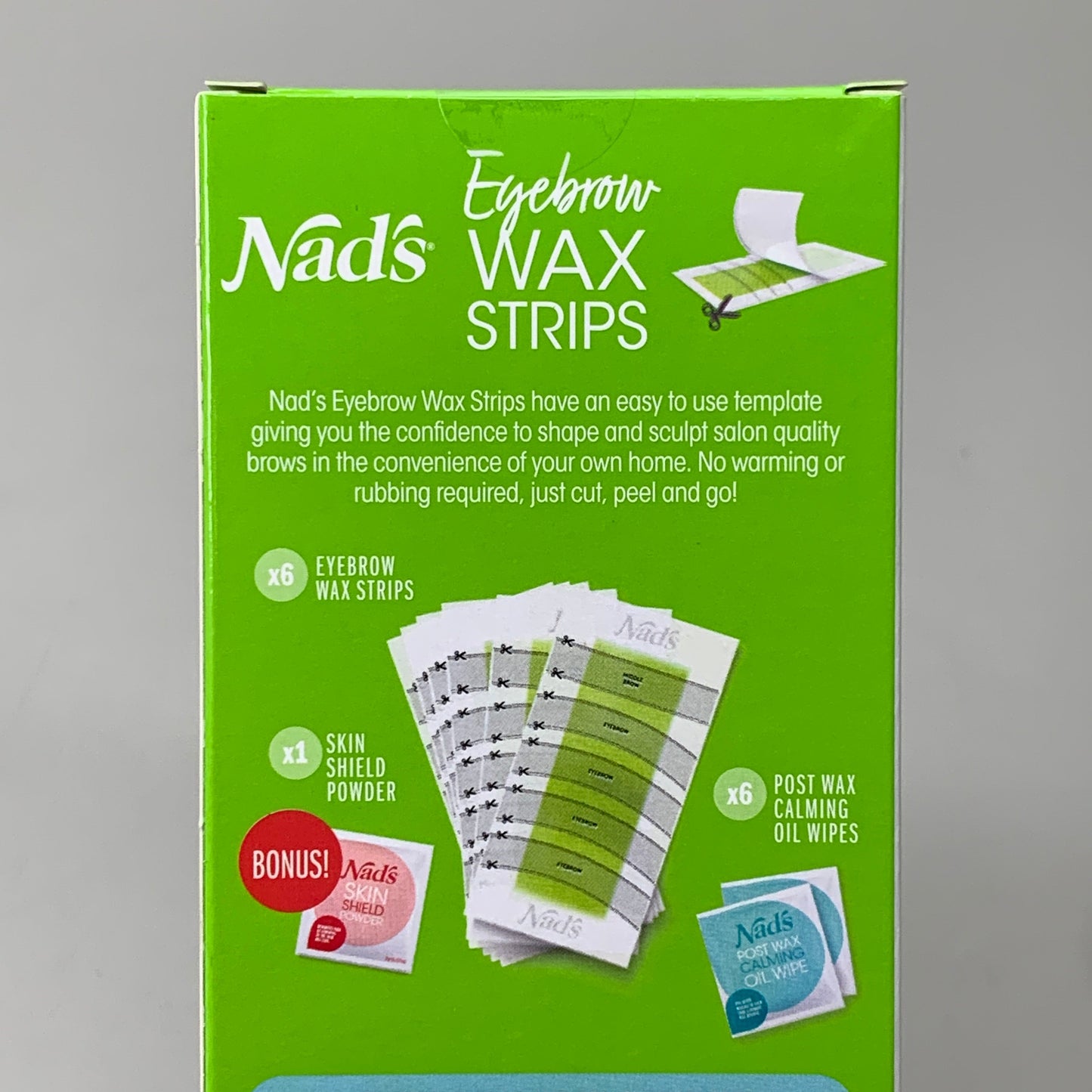 NADS Eyebrow Wax Strips 6 Strips 6525EN06 (New)