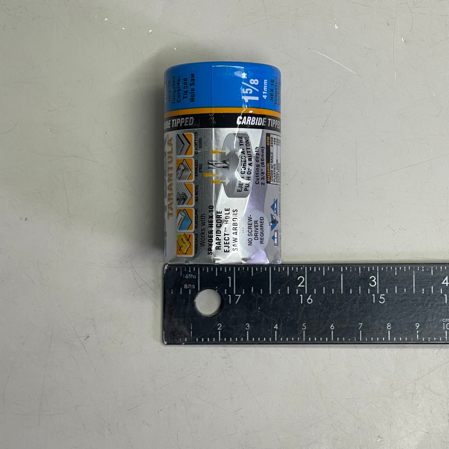 TARANTULA Spyder Carbide Tip Hole Saw 1-5/8" Black 600902