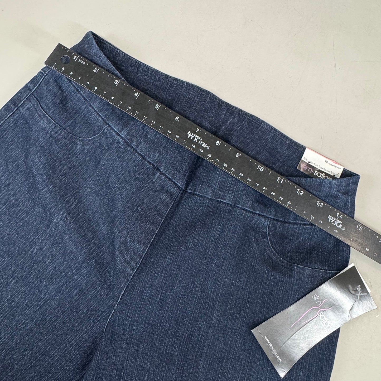 MULTIPLES Narrow Leg Pant Petite Women's Sz 10 Denim M2604P