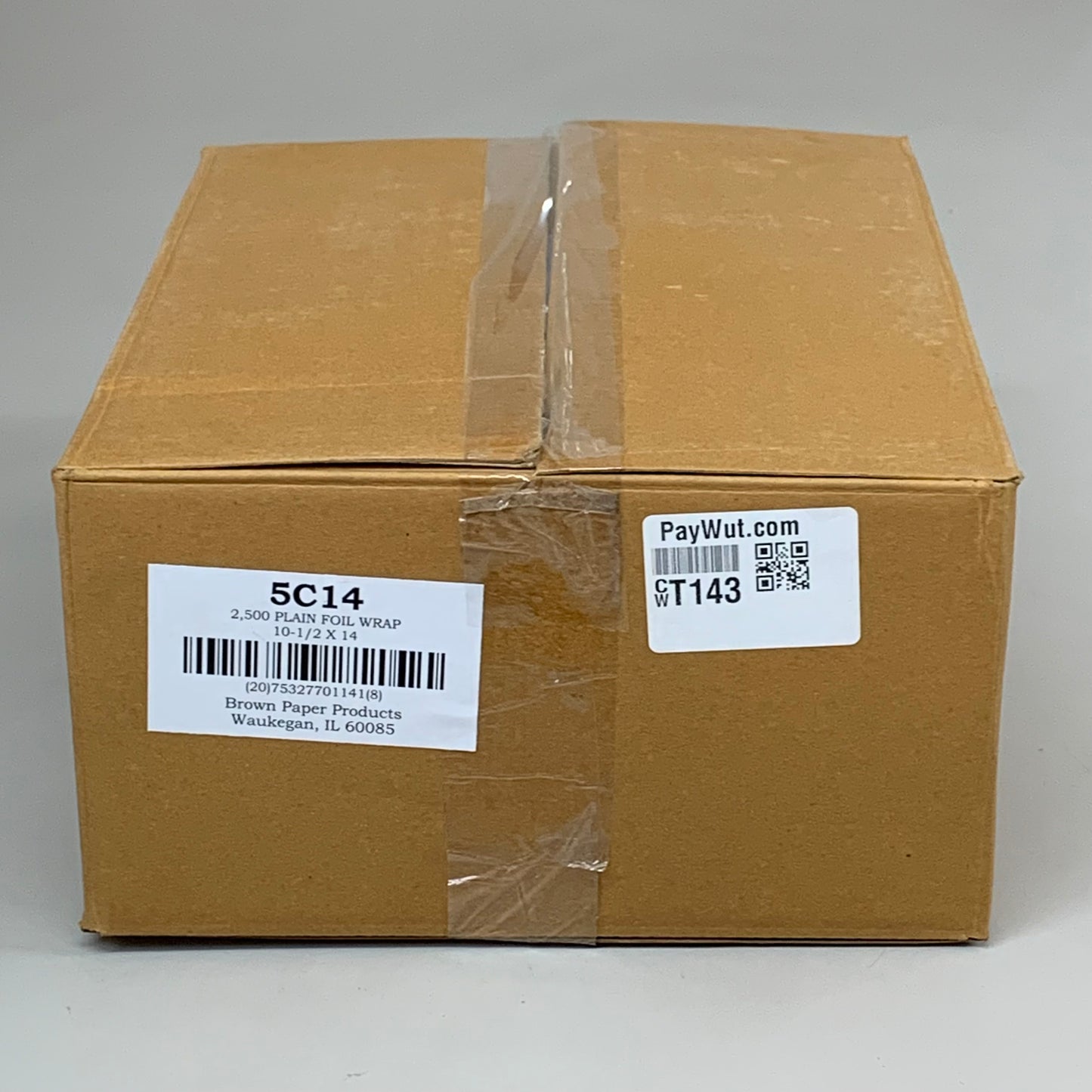 BROWN PAPER GOODS  (2,500 PACK) Insulated Cushion Plain Foil Wrap 10.5"x14" 5C14