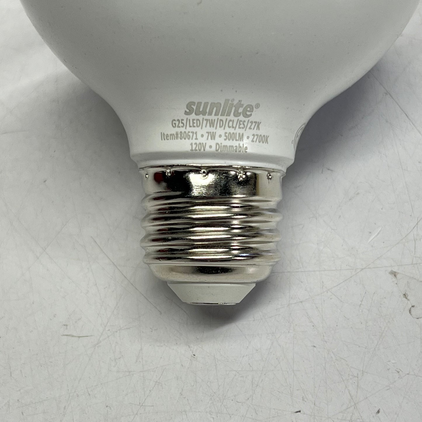 ZA@ SUNLITE (2 PACK) Led Dimmable Globe Light Bulb G25 E26 120V Clear/2700K  80671 (New Other)