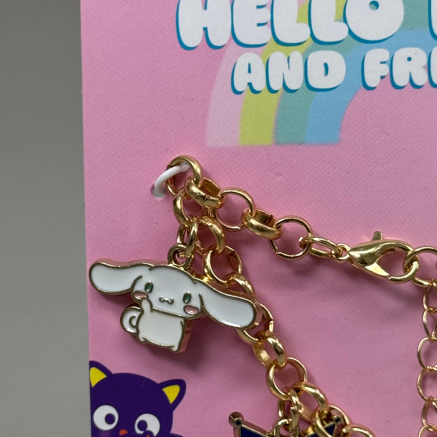 SANRIO Hello Kitty & Friends Charm Bracelet Gold-Tone Lobster Clamp Zinc 7" L