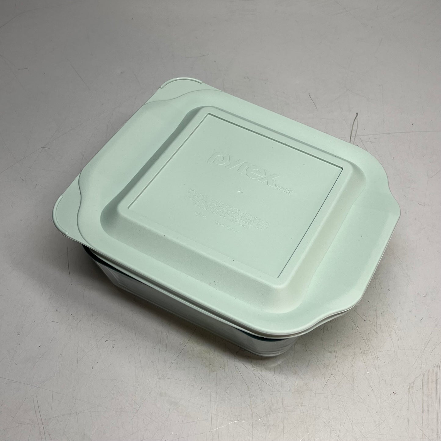 ZA@ PYREX (6 PIECE SET) Glass Baking Dish Set W/ Lids 5 Qt, 2.6 Qt & 3.1 Qt Clear/|Sage 1135014