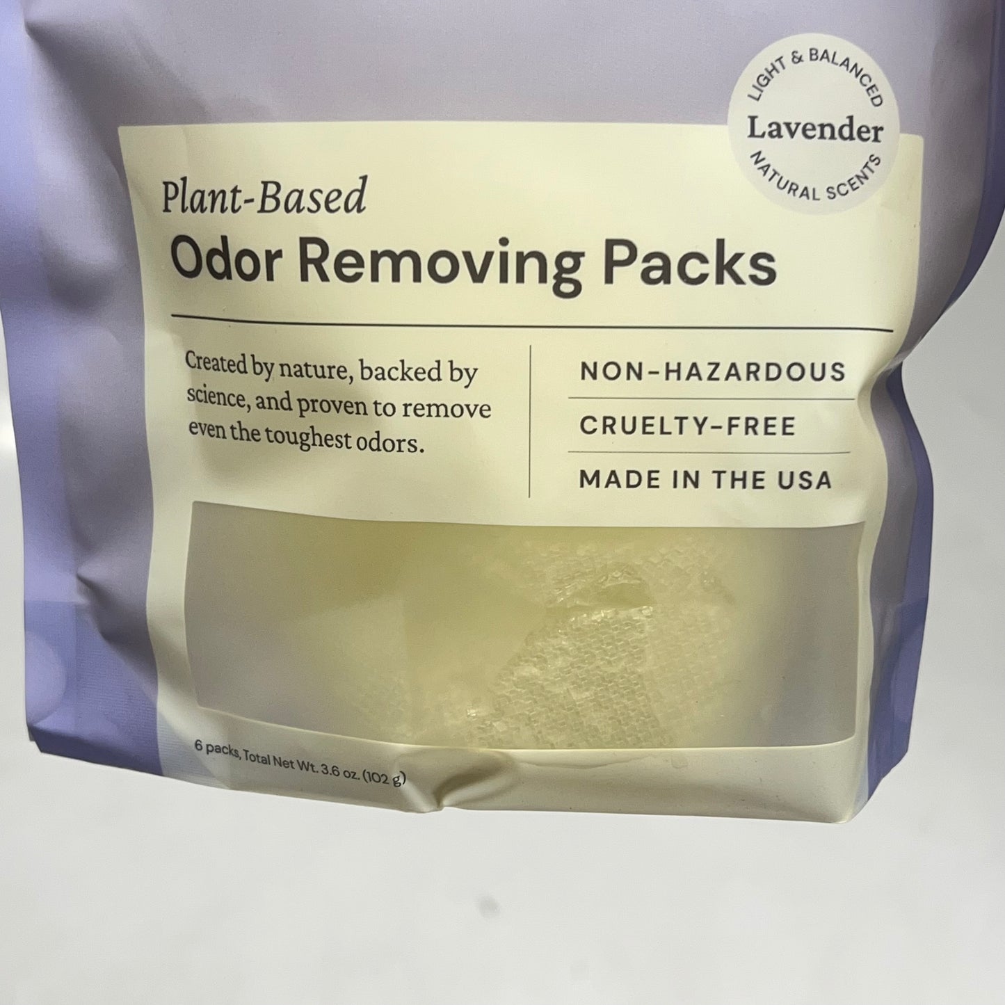 FRESH WAVE (2 PACK, 6 EACH) Plant Based Odor Removing Packs Lavender Scent 3.6oz