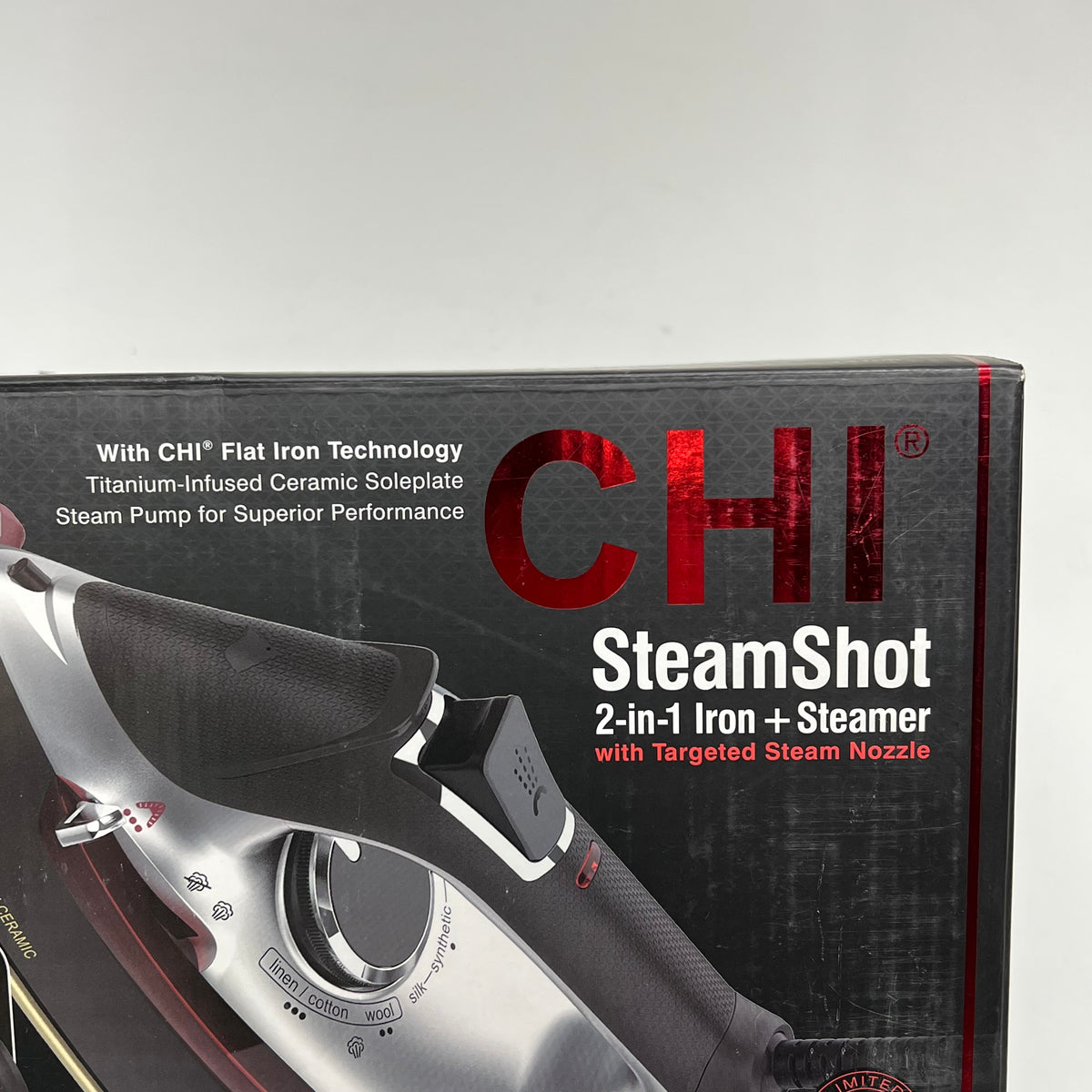 CHI Titanium-infused Steamshot 2-in-1 Iron & Steamer Red/Black/Silver 13108