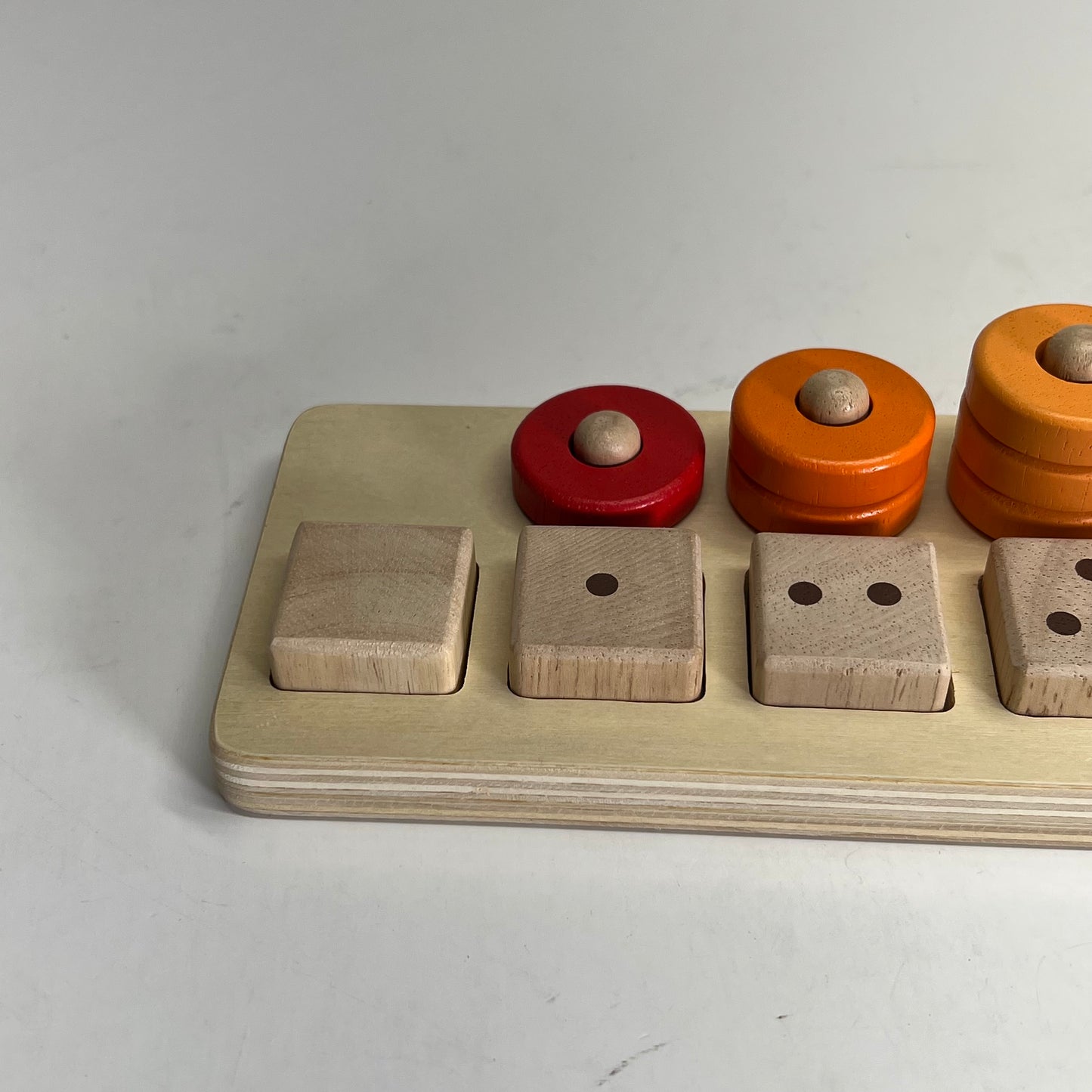 KAPLAN Natural Stack & Sort Wooden Board Colorful Counting Rainbow 33141