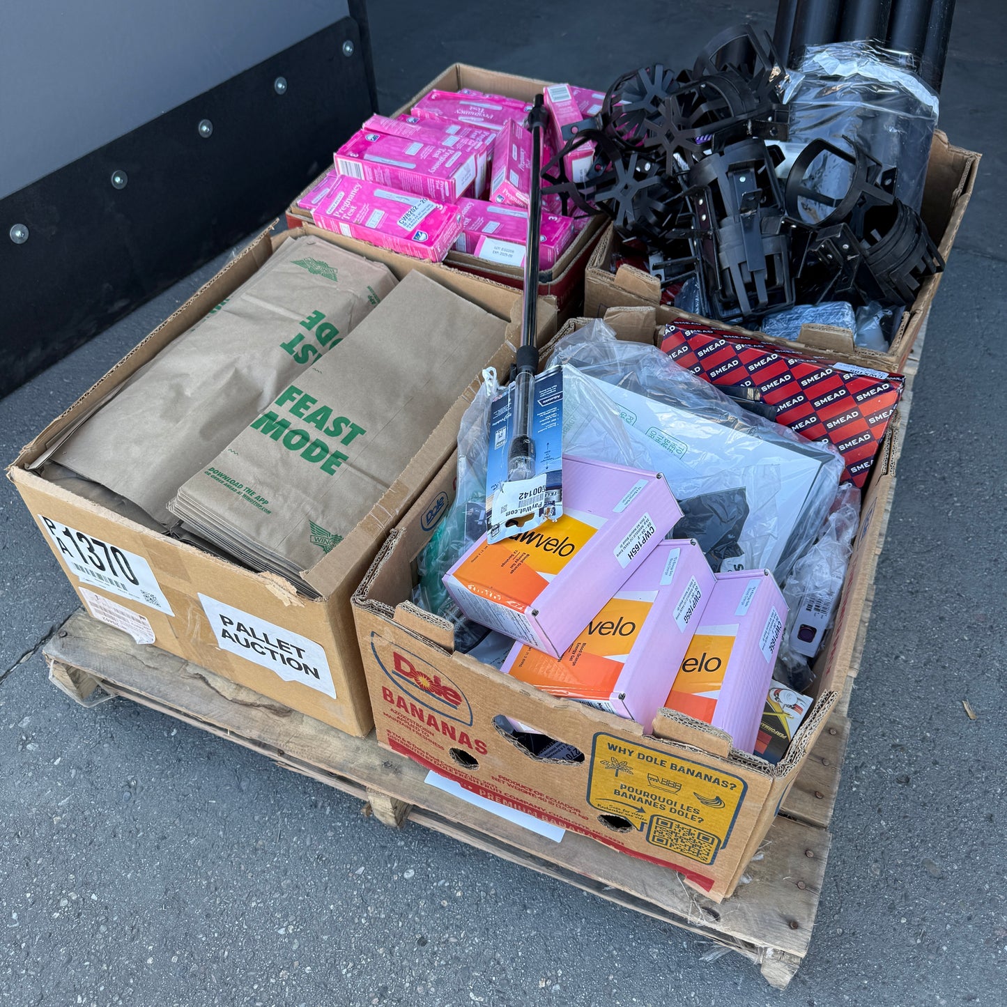 ZA@ Pallet of MIXED Industrial, RAWVELO Energy Gel, Paper Bags, Pipes, Expired Pregnancy Tests, & More! (AS-IS)