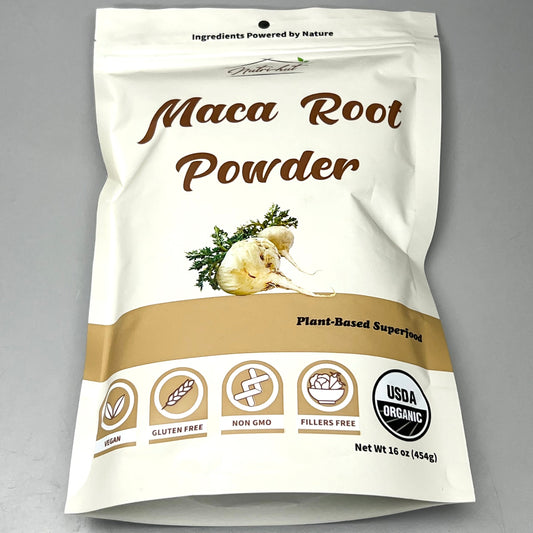 ZA@ NUTRI-HUT Organic Maca Root Powder 16 oz Vegan, Non-GMO, Gluten Free BB 07/25 C