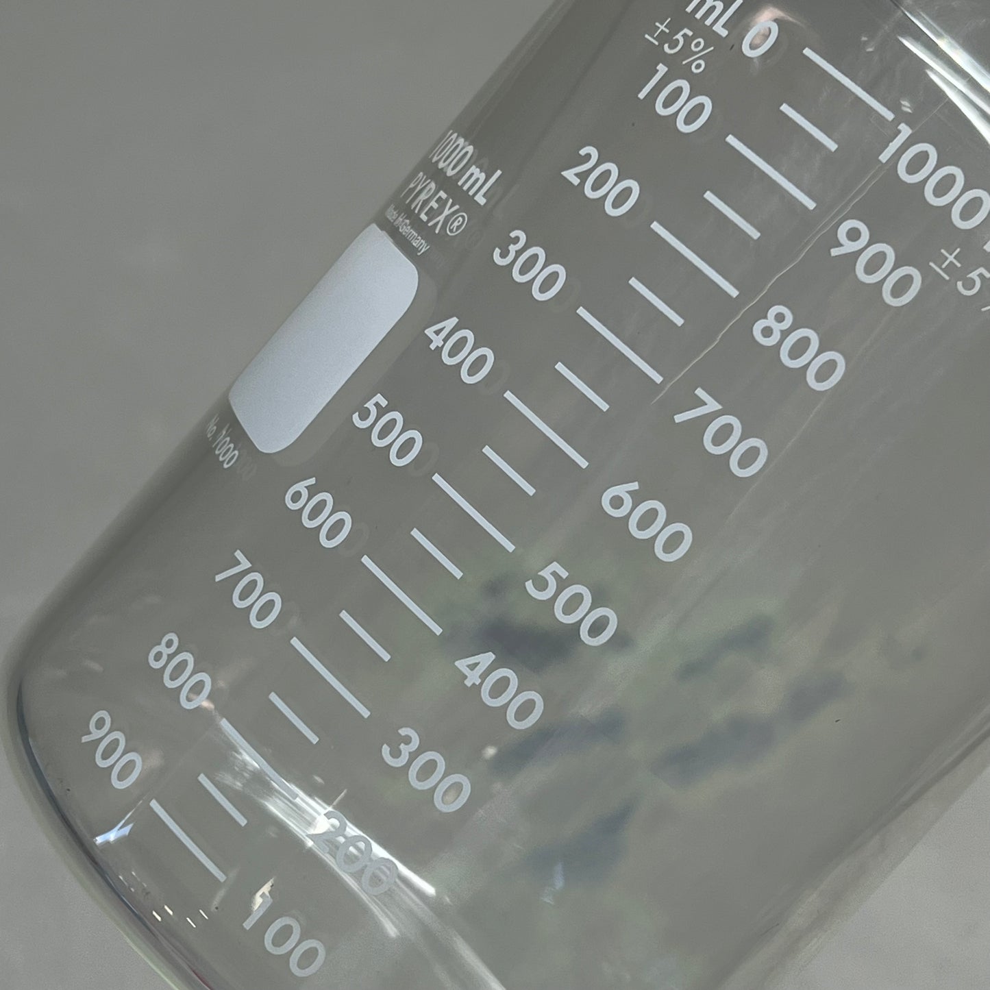 ZA@ PYREX Griffin Beaker Low Form Extra Large Marking Sport 1000 mL Clear