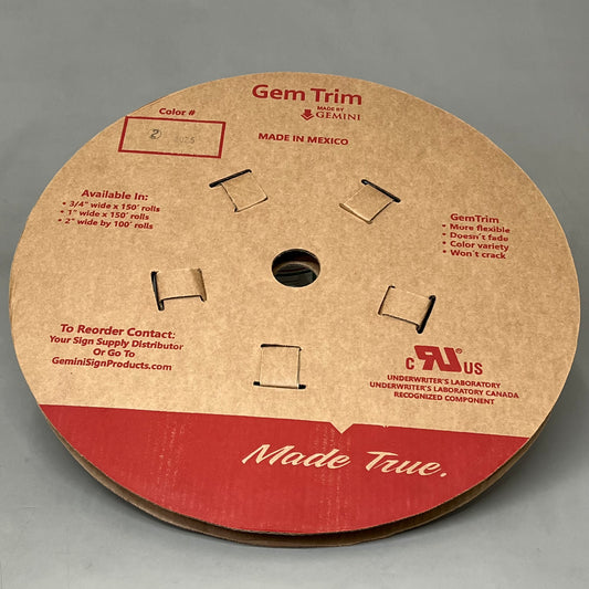 GEMINI Gem Trim Cap Increased Flexibility Easy Bond 3/4"w x 150' #2025 Black