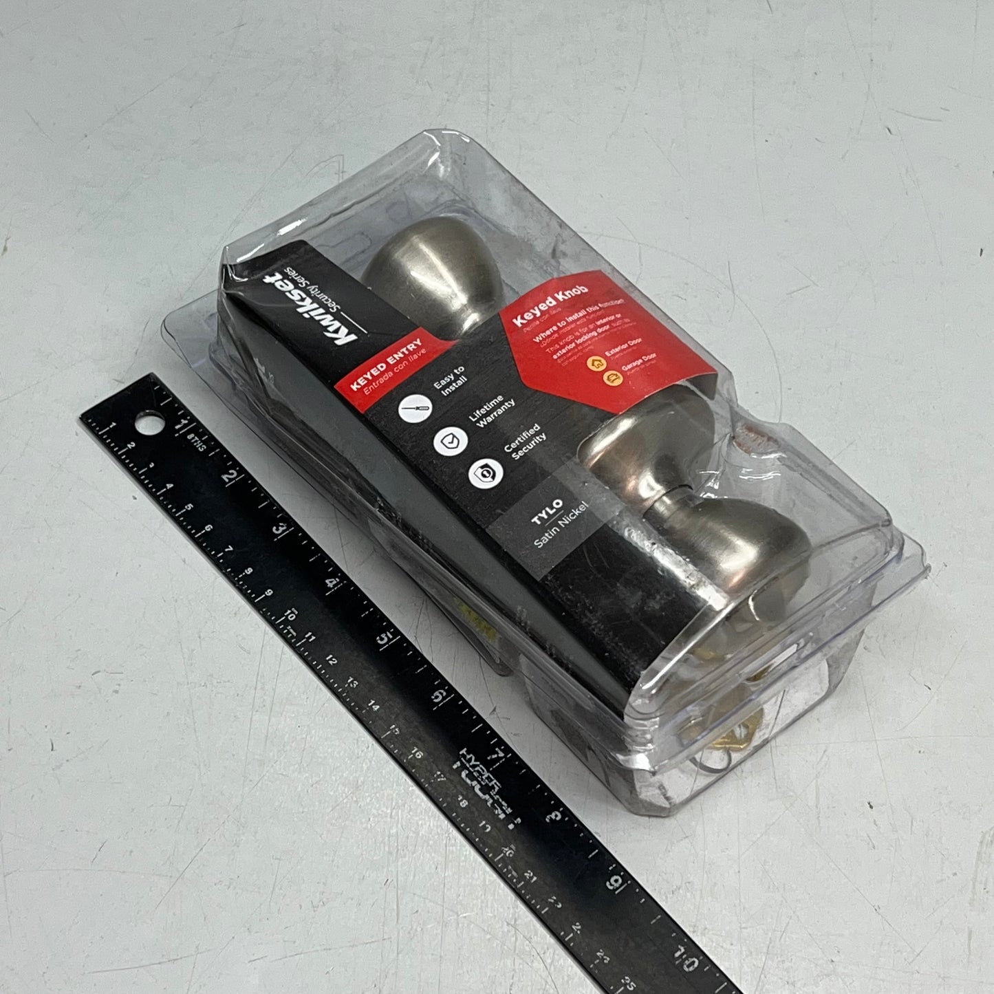 KWIKSET (2 PACK) Tylo Keyed Entry Door Knob SmartKey Satin Chrome 94002-820