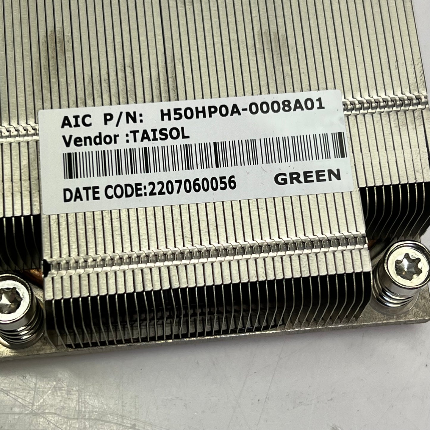 TAISOL CPU Heatsink & Fan Assembly 12VDC 4 Pin Green H50HP0A-0008A01