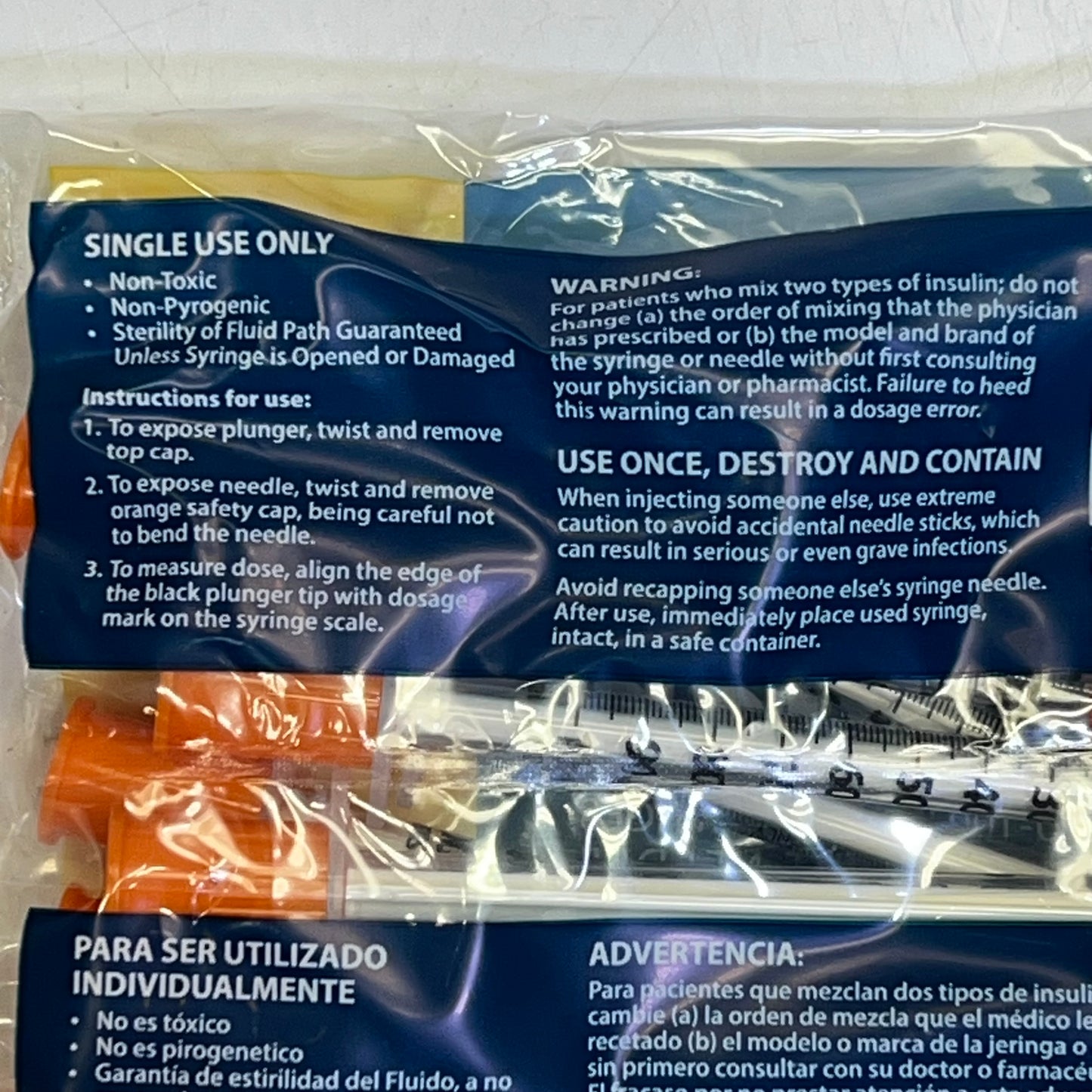 EASY TOUCH (100 PACK) Insulin Syringes 31G 1CC 5/16" 31 Gauge 1mL BB09/29 831165