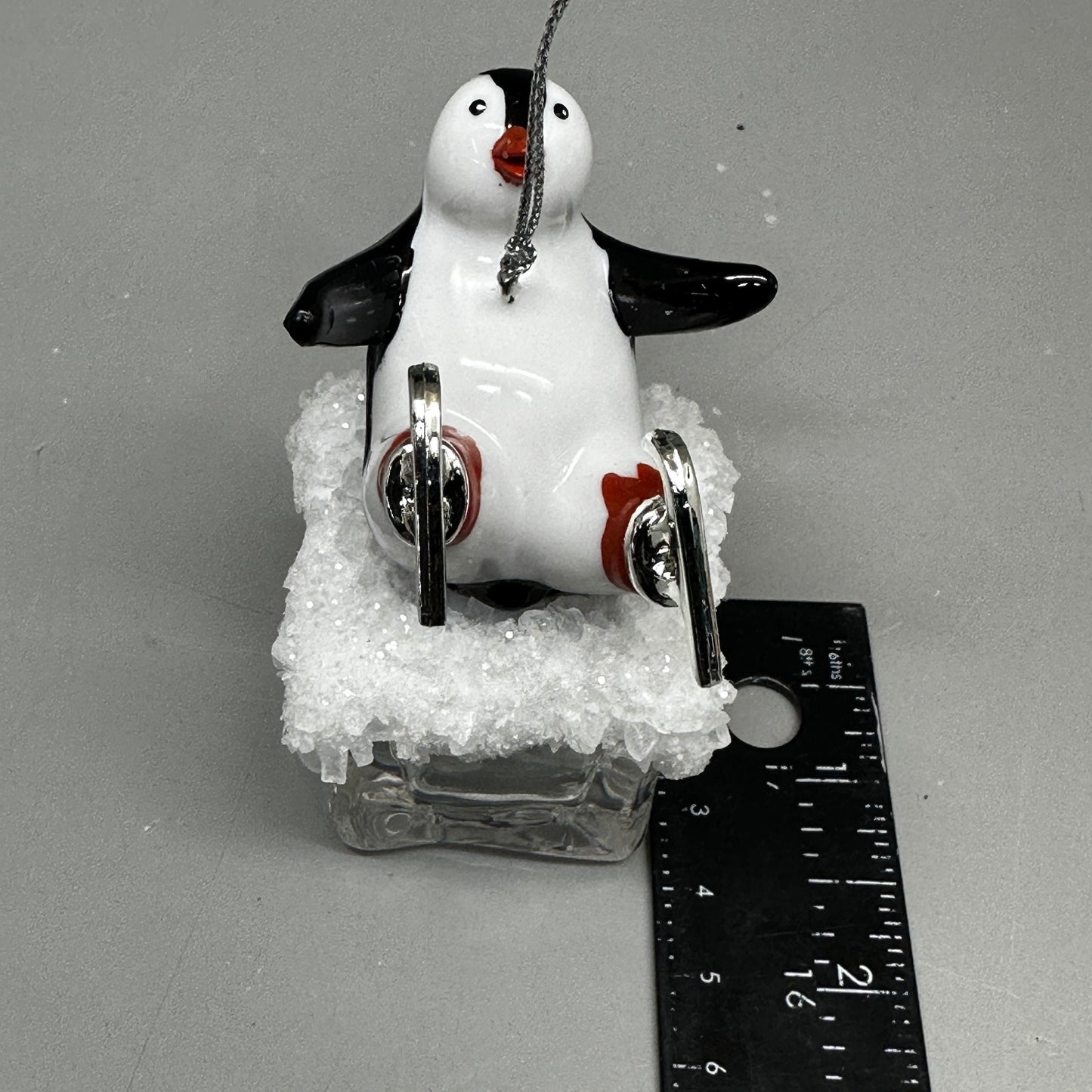 KURT S. ADLER Penguin On Ice Fallen Skater Christmas Ornament 4.25" T2458