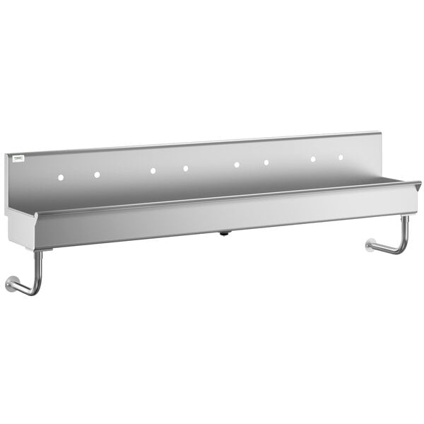 Z@ REGENCY Wall Mounted 4 Faucet Hand Sink 96”x17.5” Stainless Steel 600HSMS1896