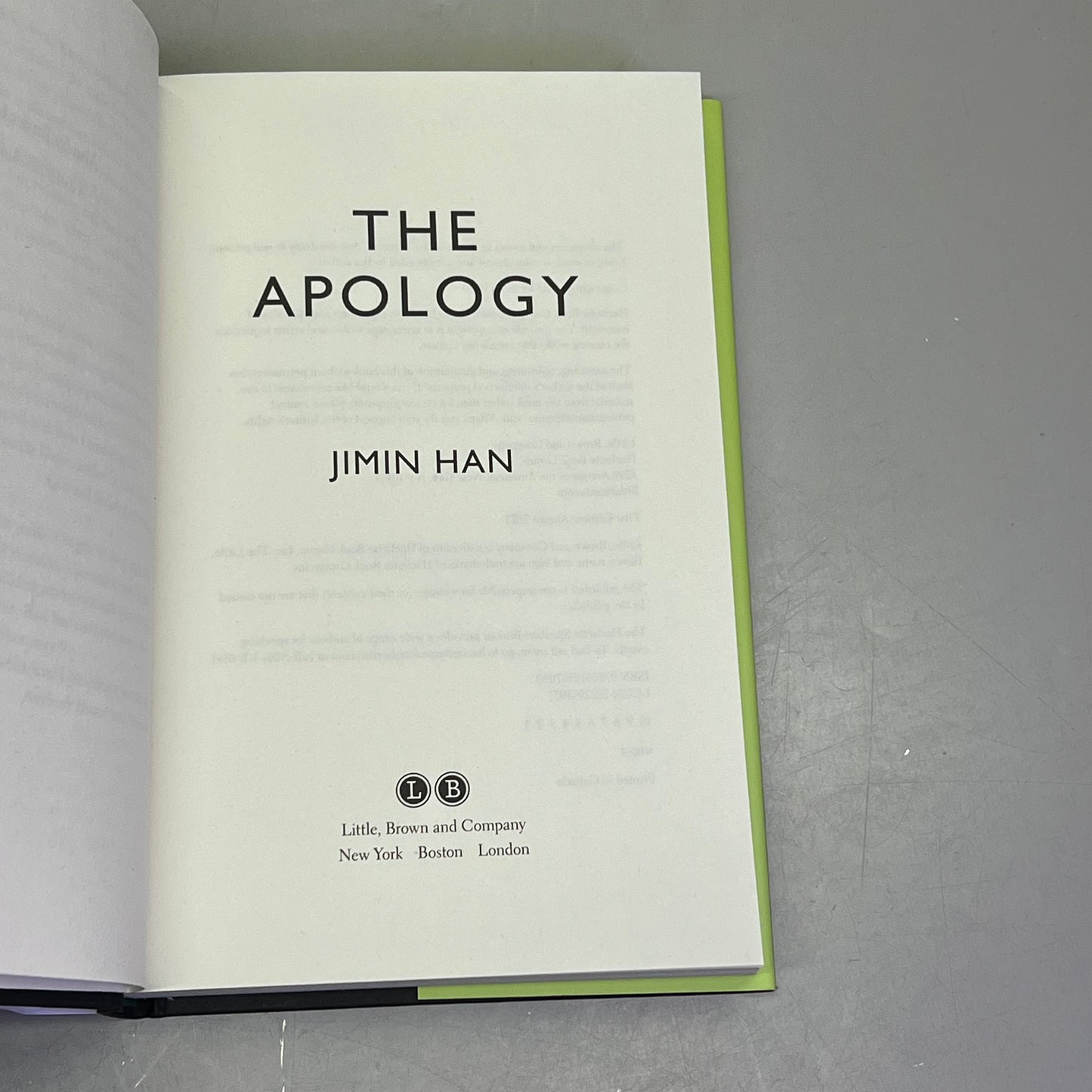 THE APOLOGY About A South Korean Matriarch Hardcover Book By Jimin Han