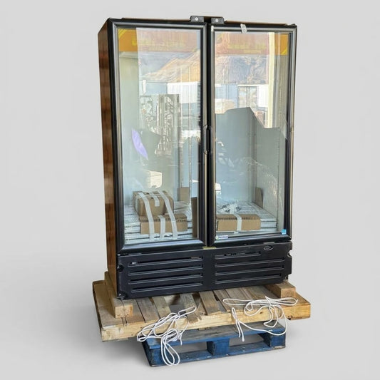IMBERA Commercial Glass Door Refrigerator 115V R290 - Yellow VRD43