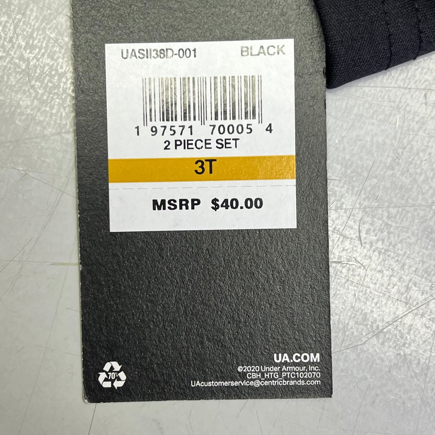 UNDER ARMOUR Toddler Woven T-Shirt & Shorts Set Boys Sz 3T Khaki/Black UASII38D