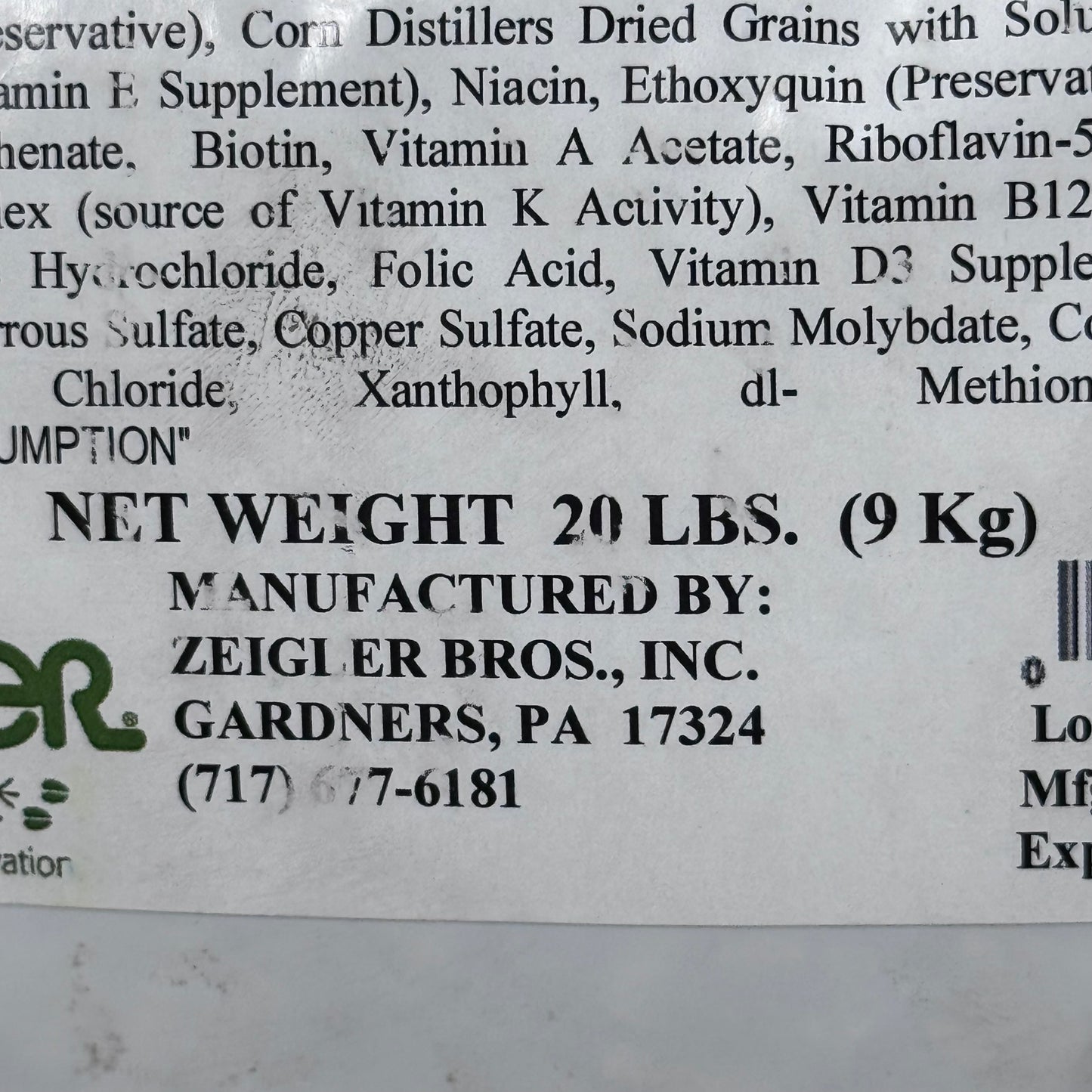 ZEIGLER (20 POUNDS) Crane Maintenance Feed by Avian Nutritionists 753400-36-22