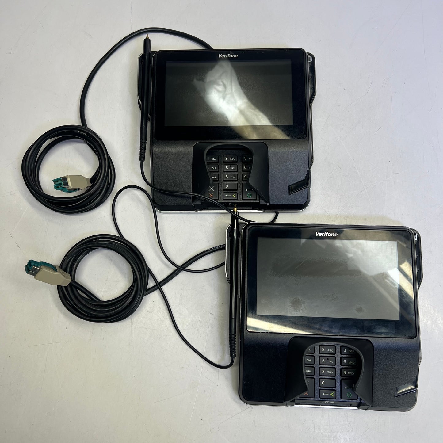 ZA@ VERIFONE (2 PACK) Credit Card Payment Terminal Pos System Black MX925 MX900-02 (Damaged Pen)