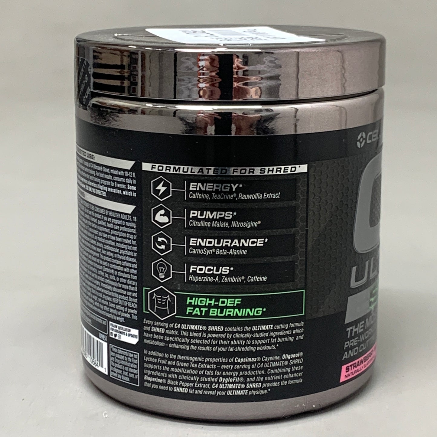 CELLUCOR C4 Ultimate Shred Strawberry Watermelon Dietary Supplement 12.3 oz. 350g (New)