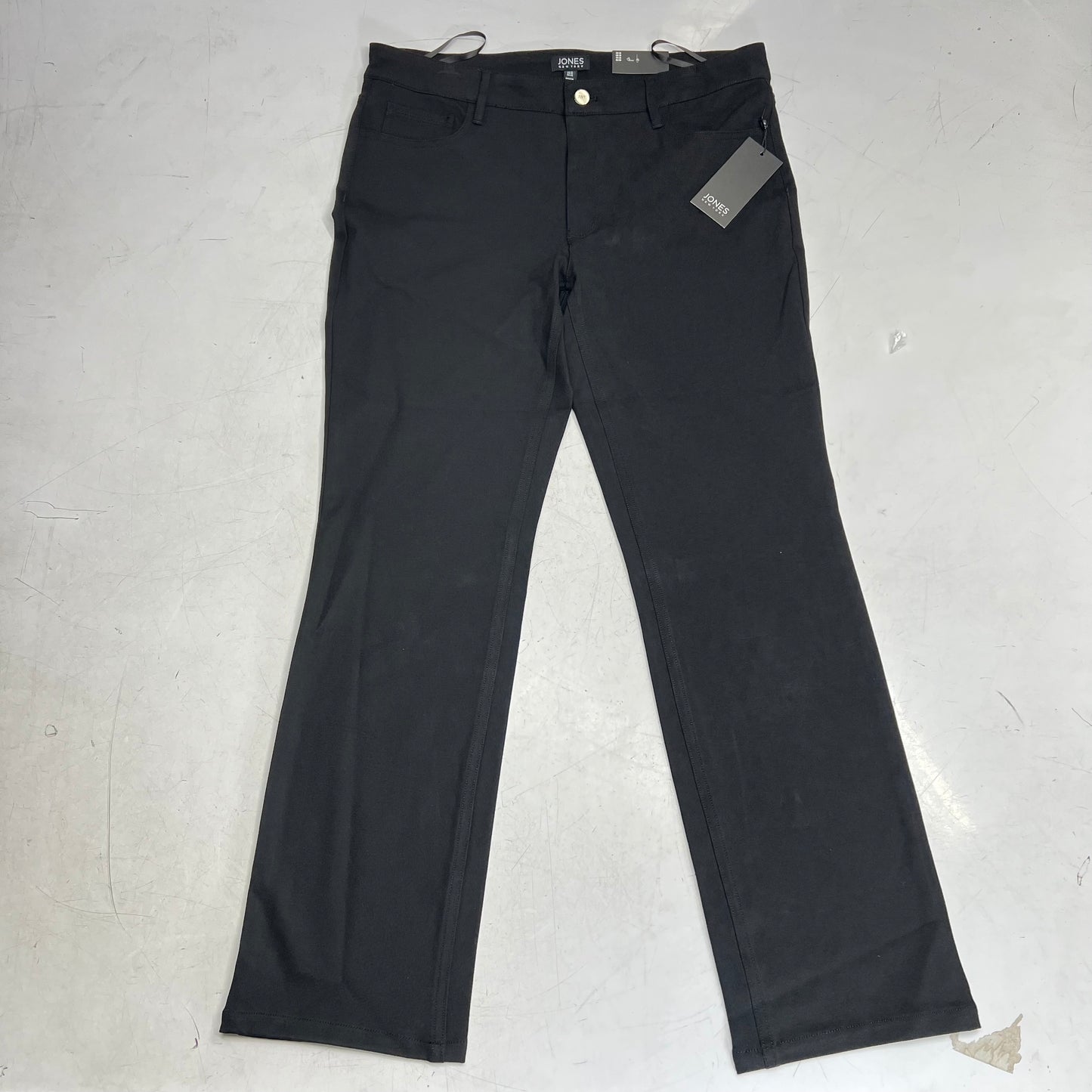 JONES New York Lexington Straight Leg Pants Women's Sz 12 Black  18058961-002