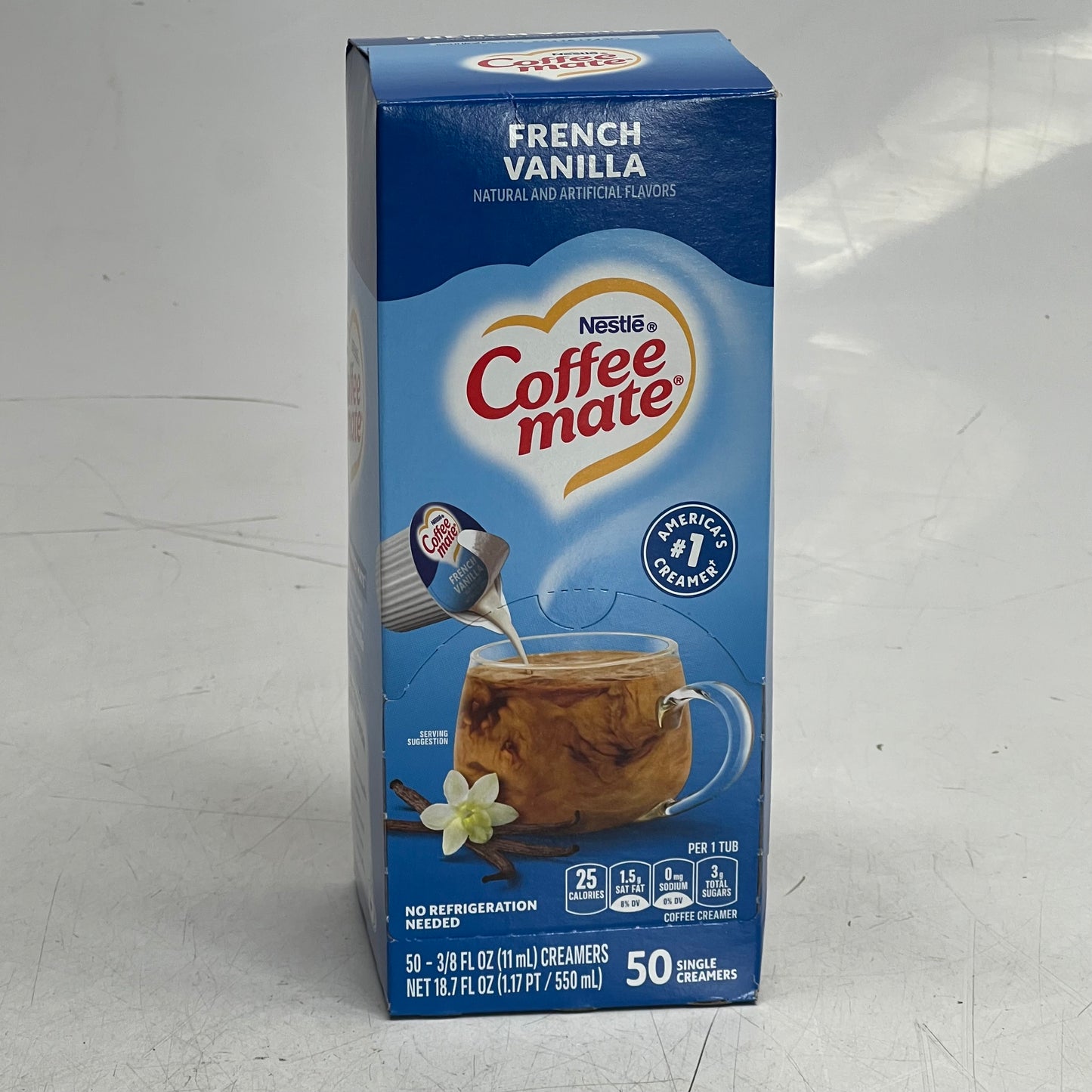 NESTLE (2 PACK Of 50 Single Creamers) Coffee Mate French Vanilla 0.38 fl oz. White BB 11/26