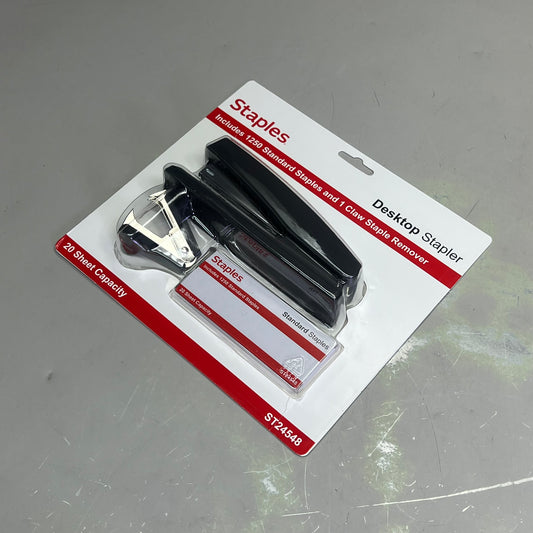 ZA@ STAPLES Combo Pack Desktop Stapler 20 Sheet Capacity Black ST24548