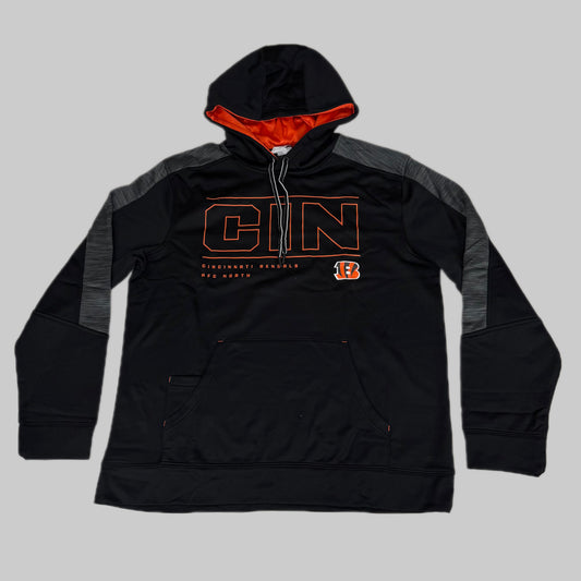 NFL Cincinnati Bengals Hoodie AFC North Sweatshirt Pullover SZ L Black 1802967