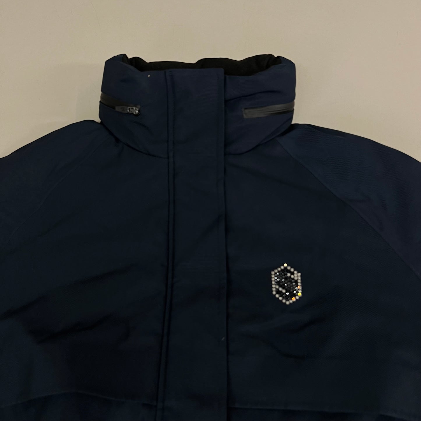 SAMSHIELD Lina Equestrian Winter Coat Waterproof Rain Jacket Women's Sz S Navy Blue