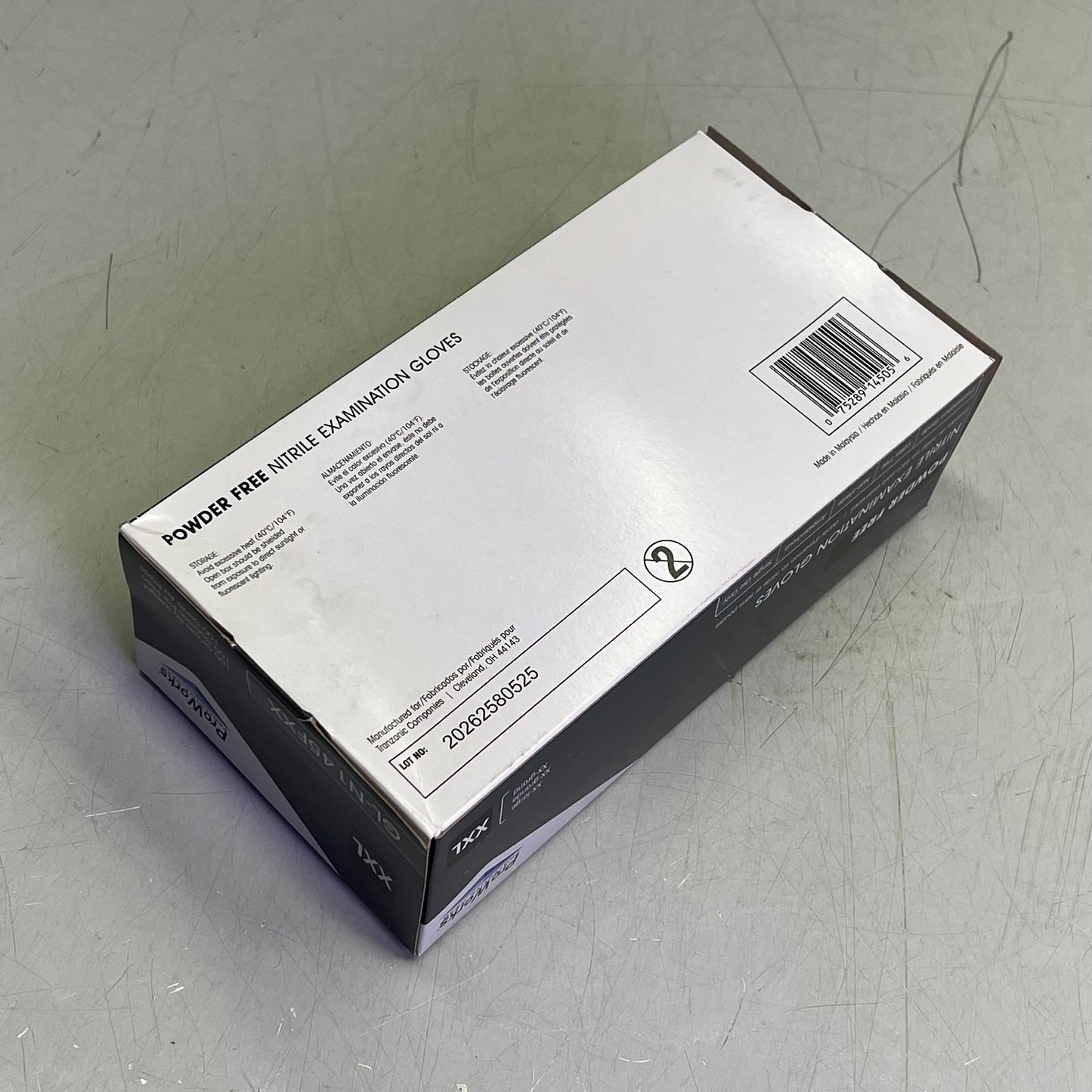 PROWORKS (2 PACK, 200 GLOVES) Powder Free Nitrile Examination Gloves XXL Black