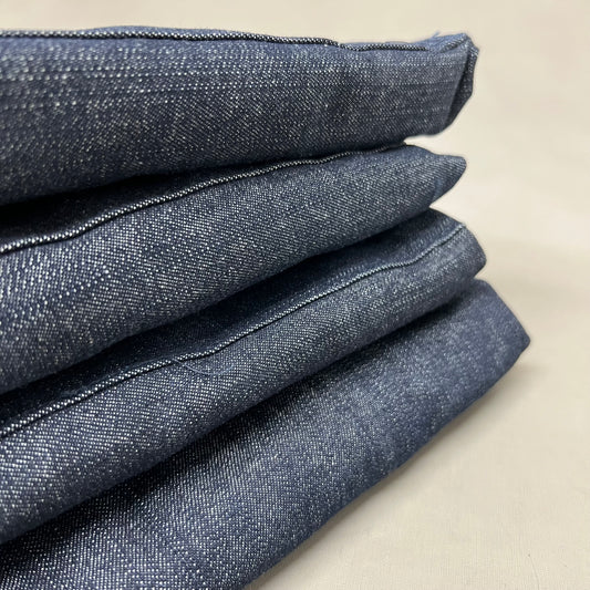 (4 Pack) Tubular Tie 100% Cotton Multi-Pocket Denim Jean Style Apron OSFM Blue