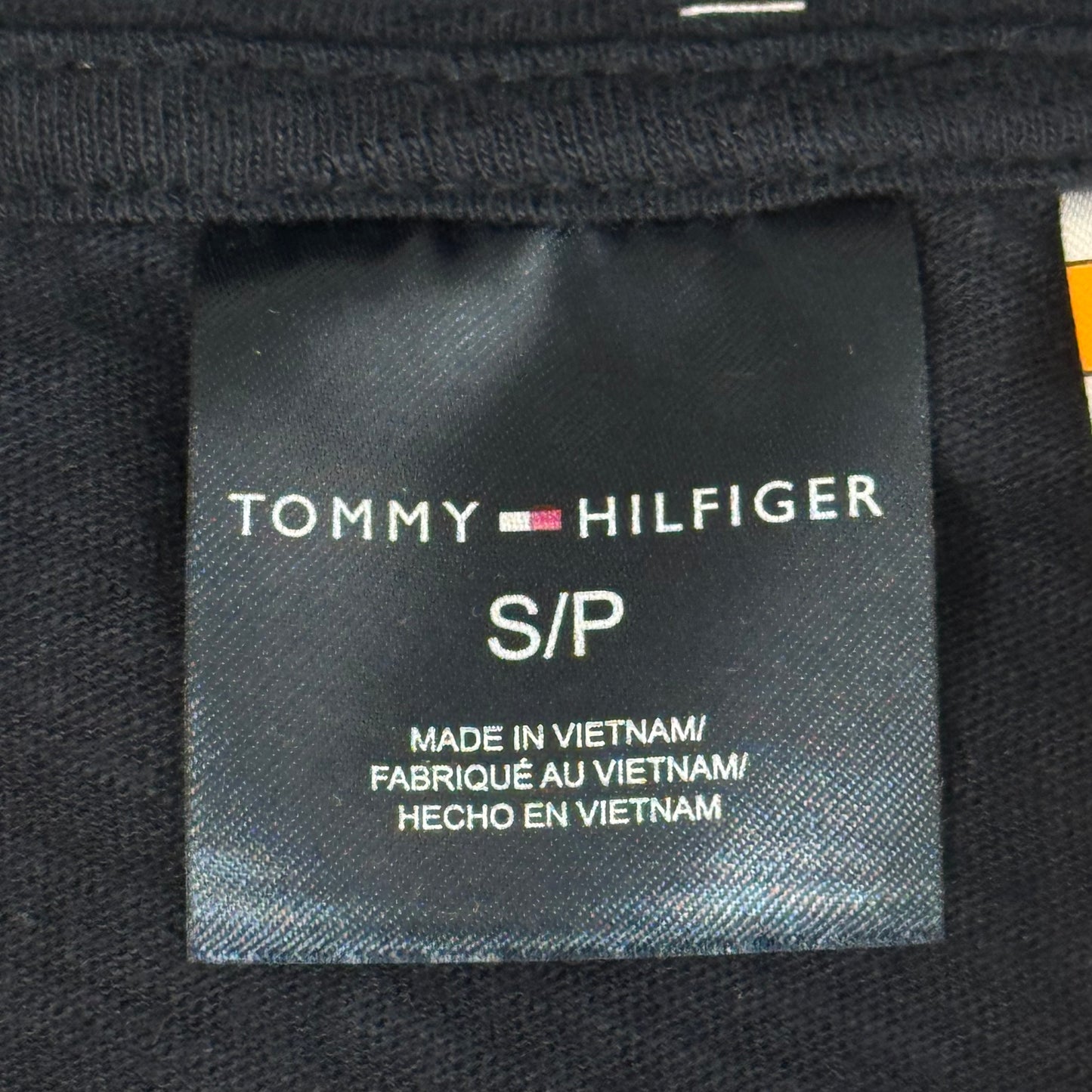 TOMMY HILFIGER Adaptive Short Sleeve Magnet Button T-Shirt Navy Blue Women's SZ S/P Signature Stripe (New Other)