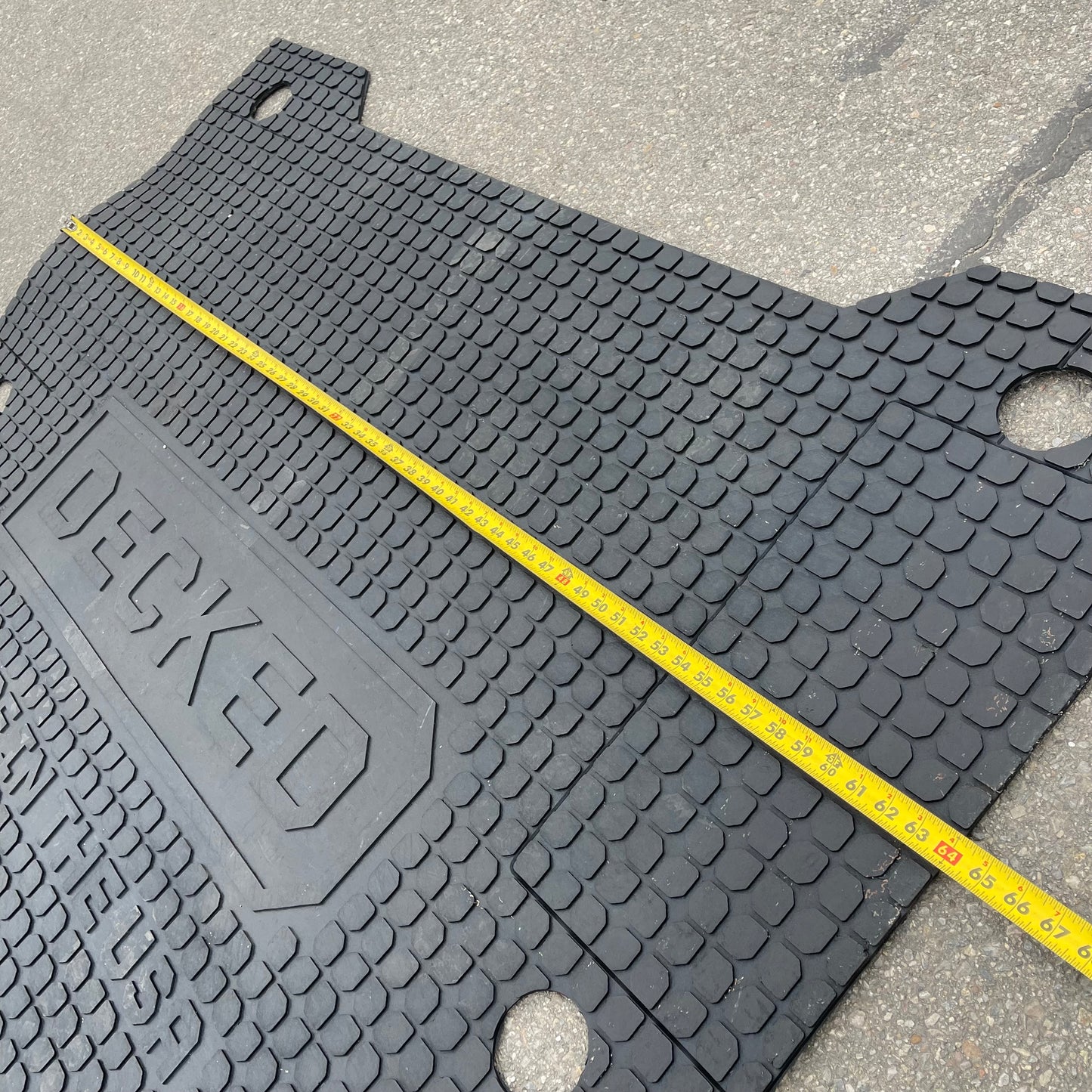 DECKED Rubber Floor Battle Mat 74”x64” Black A0075-BMXL-BLK
