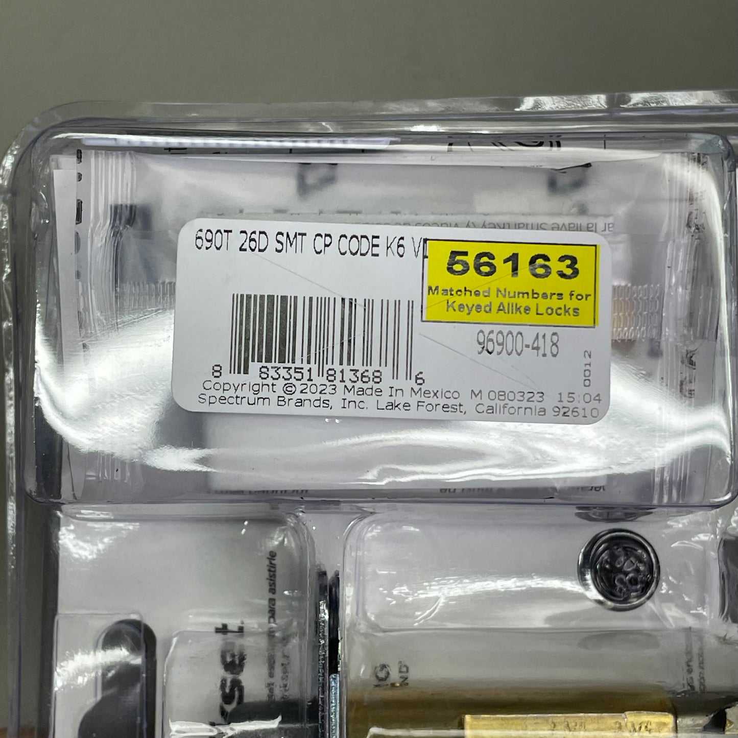 KWIKSET Keyed Entry & Single Cylinder Deadbolt Satin Chrome Finish 96900-418