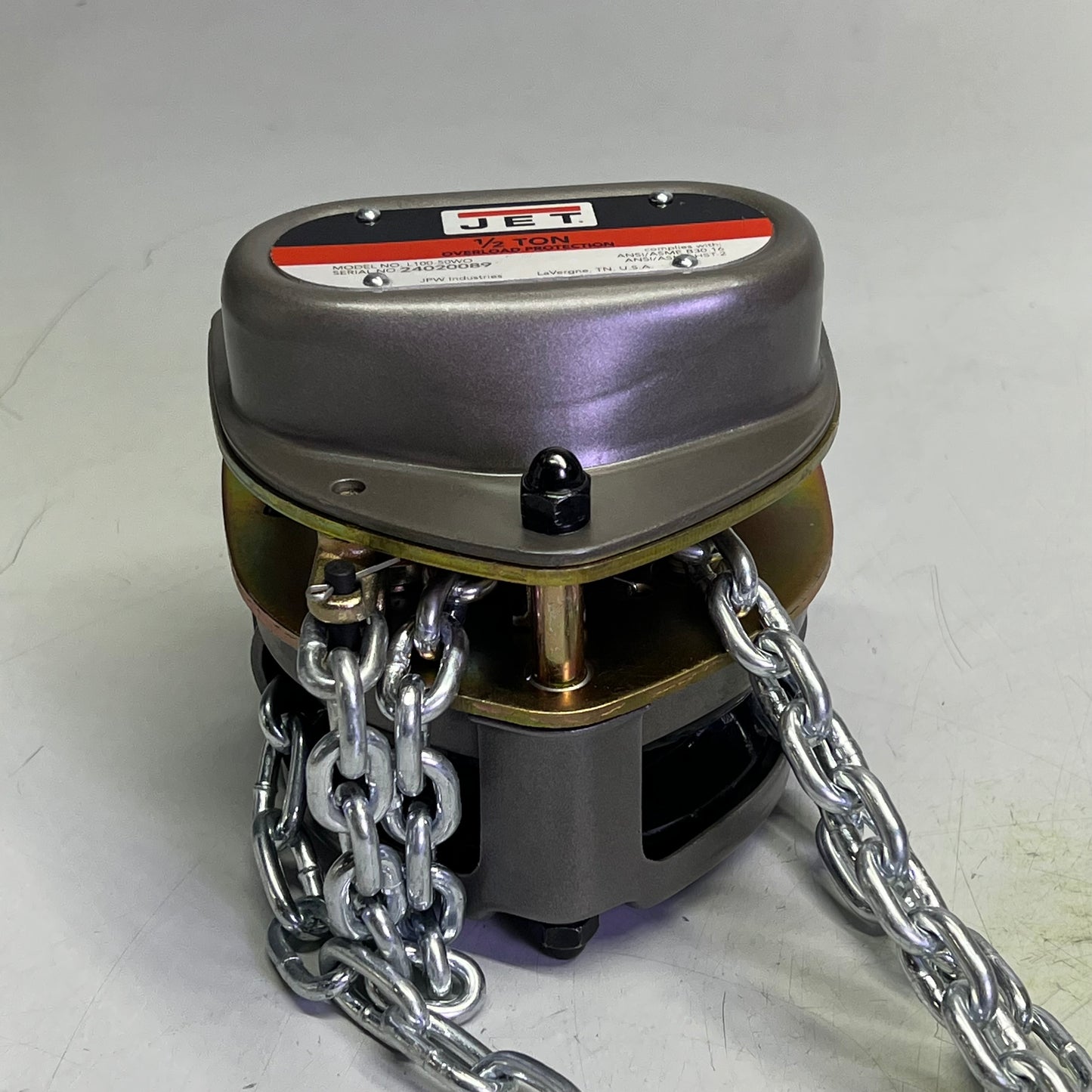 JET Chain Hand Hoist W/ Overload Protection 10ft - 1/2 Ton Chrome/Gray 100-50-10