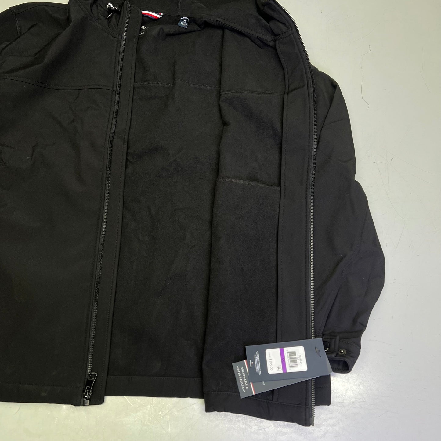 ZA@ TOMMY HILFIGER Water Resistant Coat Jacket Full Zip Men's Sz XXL Black 159AP947 A