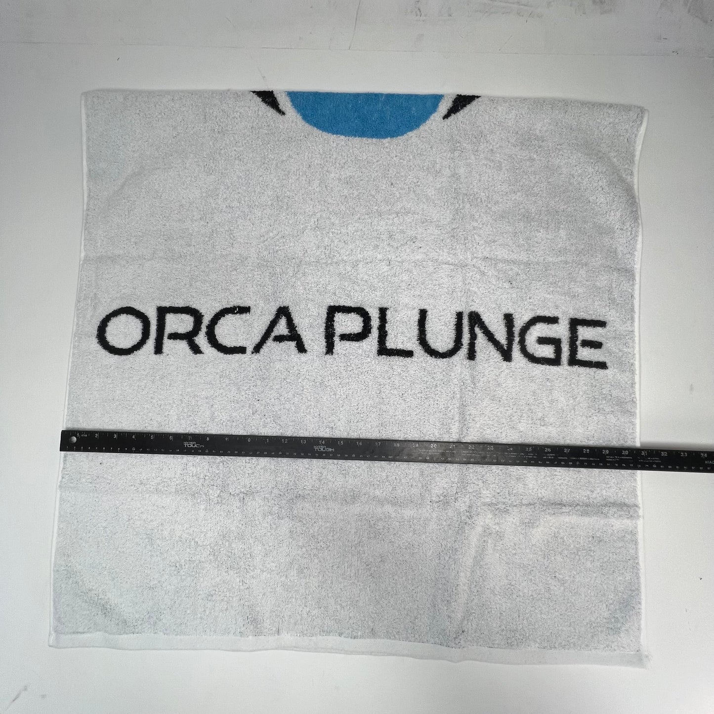 ORCA PLUNGE Beach Towel for Cold Plunge 100% Cotton 63"x32" White/Black
