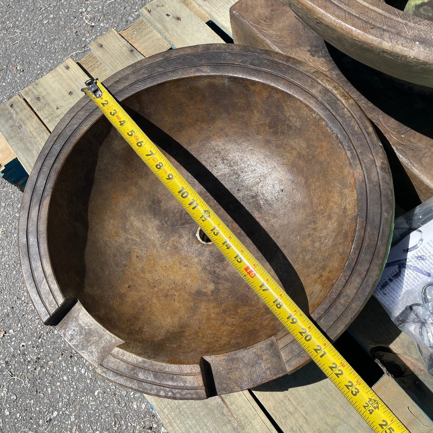 ZA@ Pallet of HENRI STONECASTERS Wave Fountain Stone Basin Parts (AS-IS)