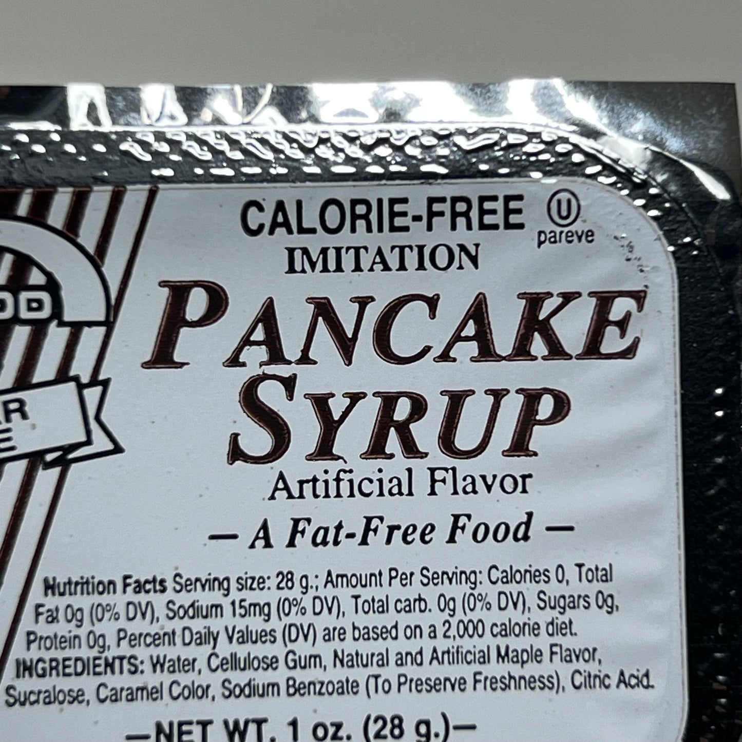 ZA@ ELWOOD Individual Pancake Syrup Cups Calorie Free 100 pack (1 oz) E