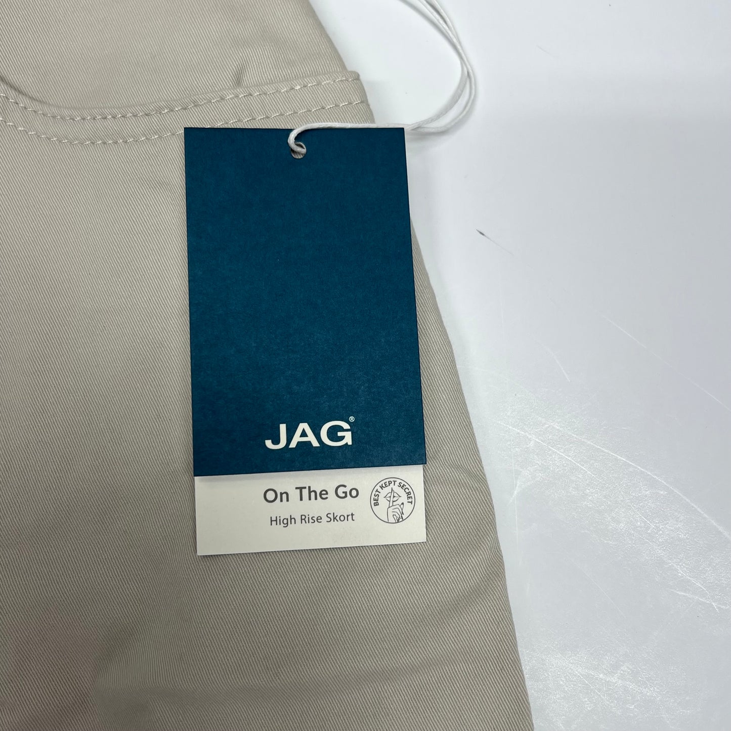 JAG Elastic Waist On The Go Skort W/ Pockets Women's Sz 2 Stone J3101TWL616