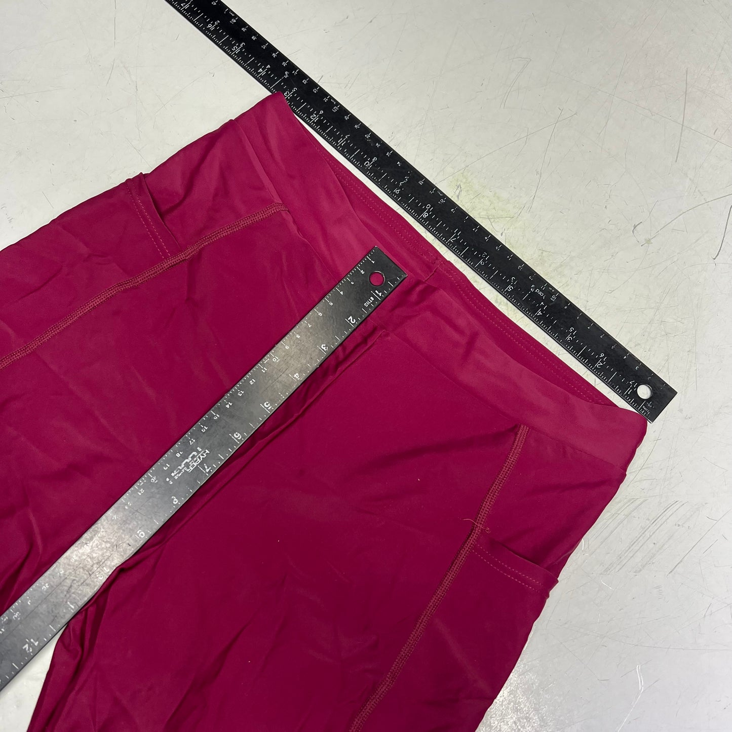 ATTRACO High Waisted Board Shorts Swimwear W/ Pockets UPF 50+ Women's Sz M Wine