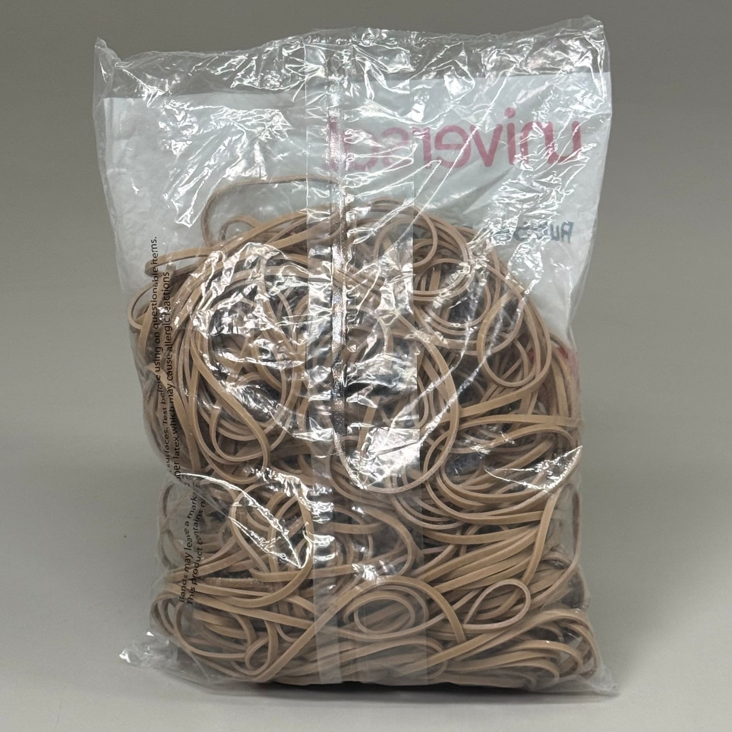 ZA@ UNIVERSAL (2 BAGS, 2 POUNDS) Rubber Bands Stretch Wrap Size 117 7" x 1/8" Beige (Copy)