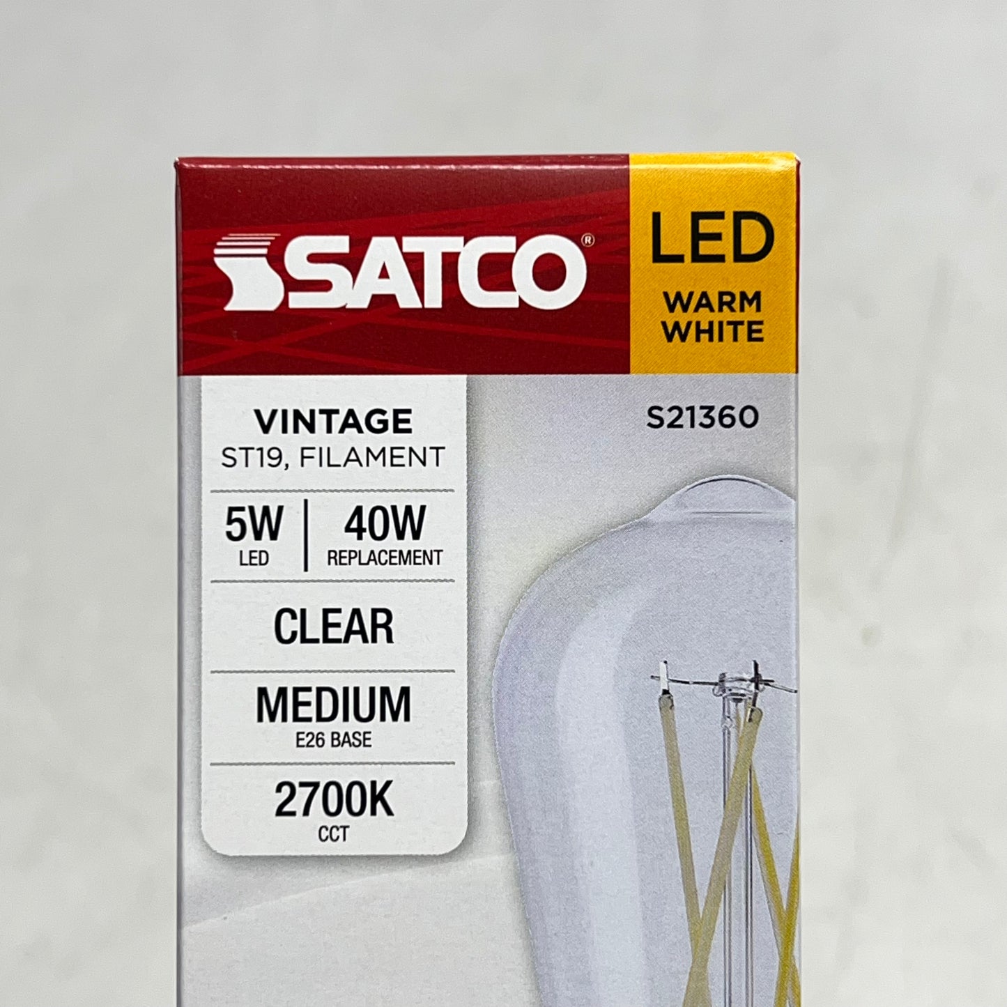 SATCO (6 PACK) Edison Style Bulb 5W LED ST19 2700K Warm White/Clear Glass S21360