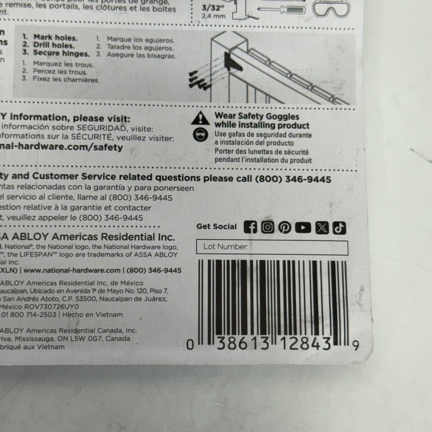 NATIONAL HARDWARE (2 Pcs) Light T Hinges Sz 2", Grey N128-439