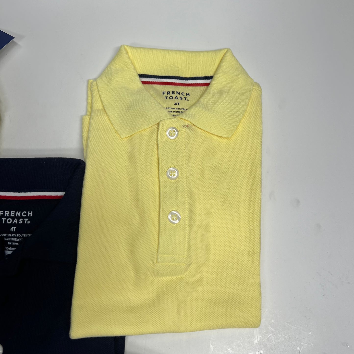 ZA@ (LOT OF 5) 3 Button Short Sleeve Polo Shirts  Boy's Sz 4T Yellow, Navy, Light Blue & White